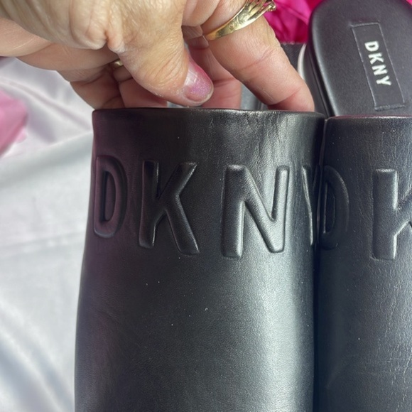 DKNY Covo black‎ leather platform sandals Size 9 - Picture 4 of 13